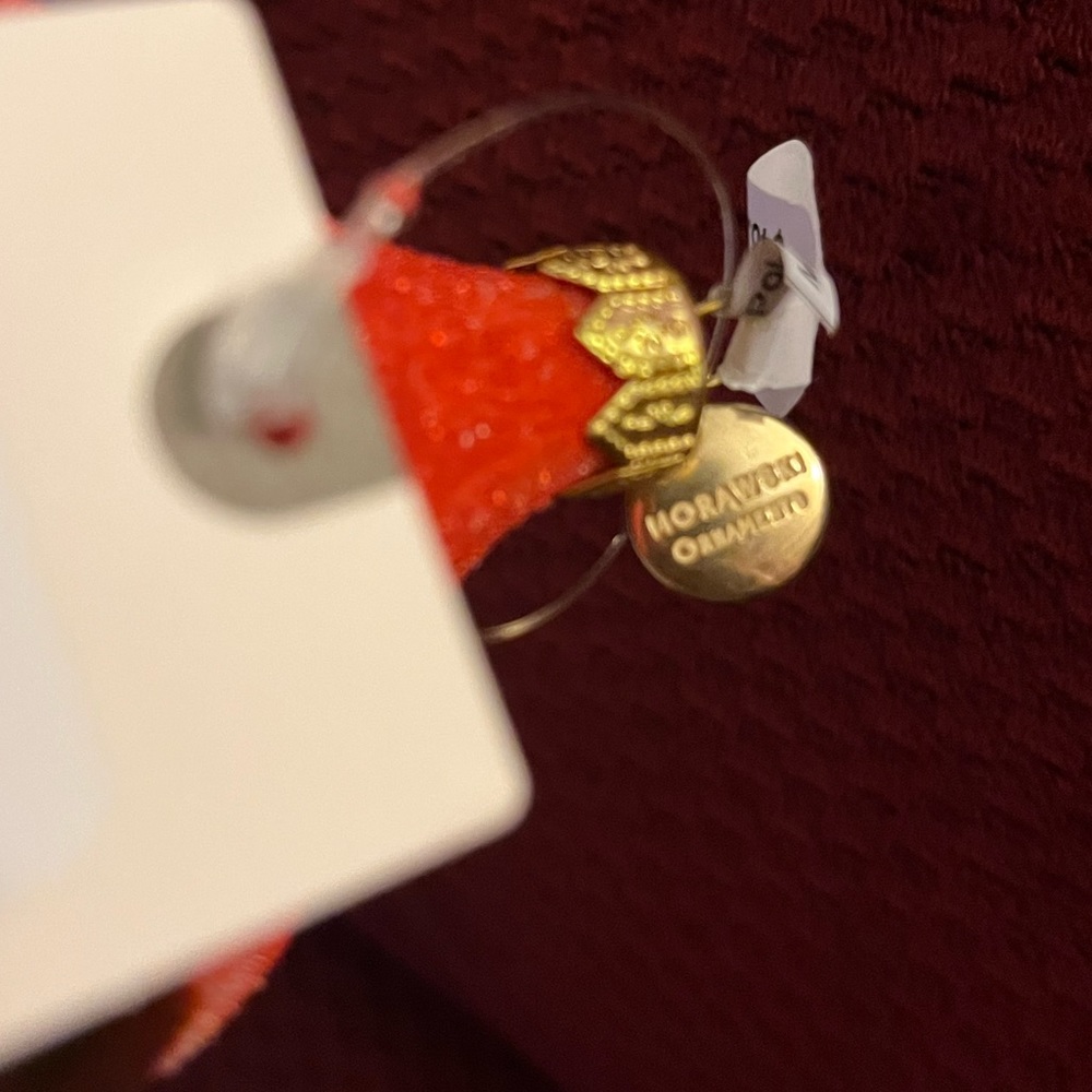 Anthropologie Orange Glass Mushroom Ornament - Picture 5 of 8